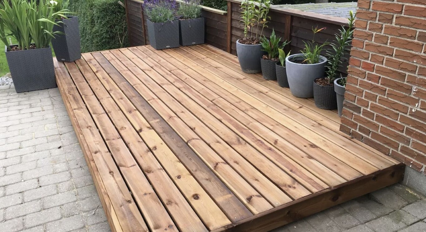 Natural wood deck installation showing quality craftsmanship